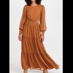 Wayf Gina Tiered Cutout Maxi Dress sz XL